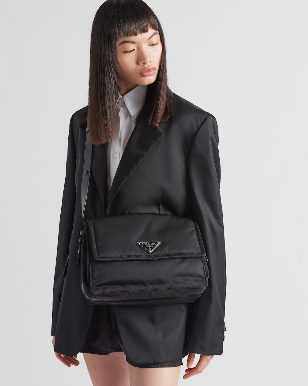 Medium Padded Re-Nylon Shoulder Bag - Image 7